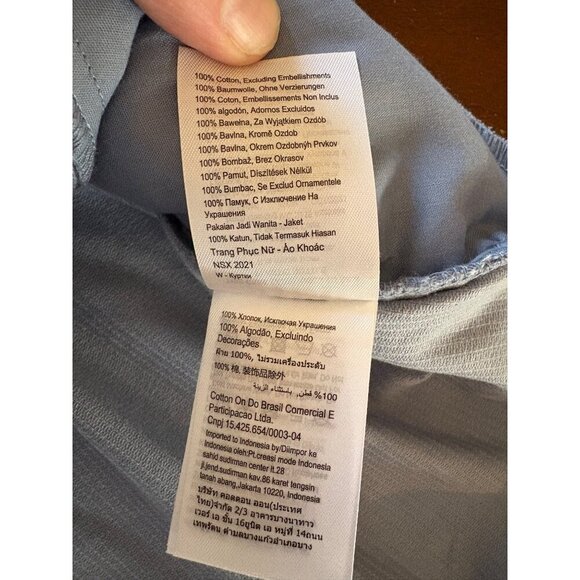 Cotton On NWT Lightweight Minimalist Preppy Corduroy Shacket Blue Size Medium - Picture 12 of 14